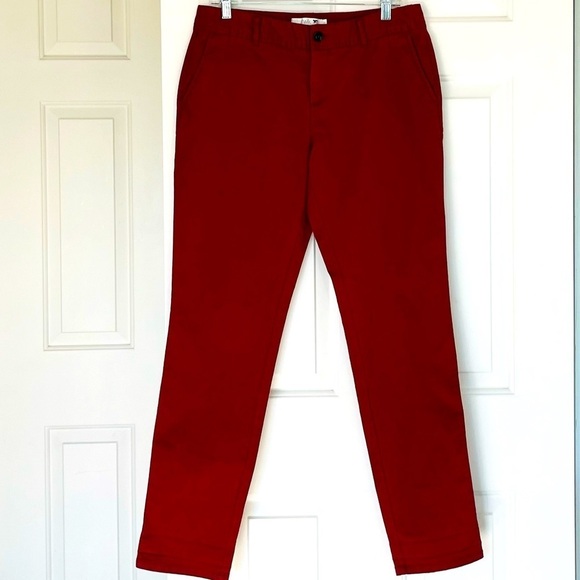 TWIK High Waist Straight Leg Pant 9 Red - Picture 1 of 16